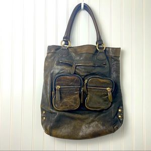 J. Crew Jericho Large Distressed Leather Tote Bag